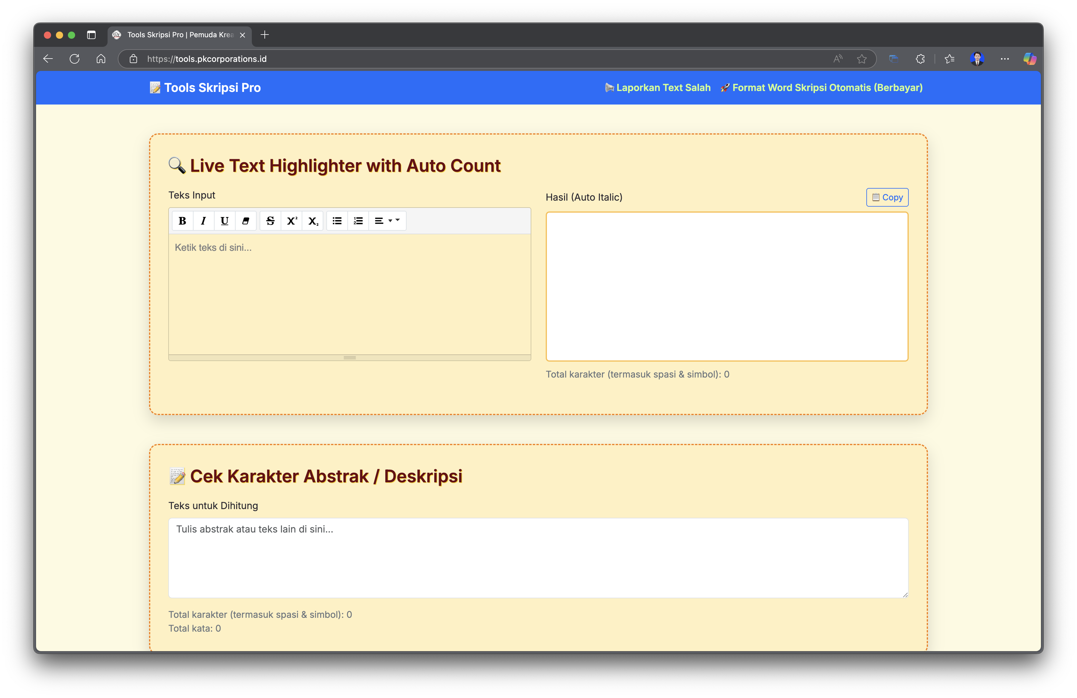 Tools Skripsi Pro – Platform Bantuan Penulisan Akademik