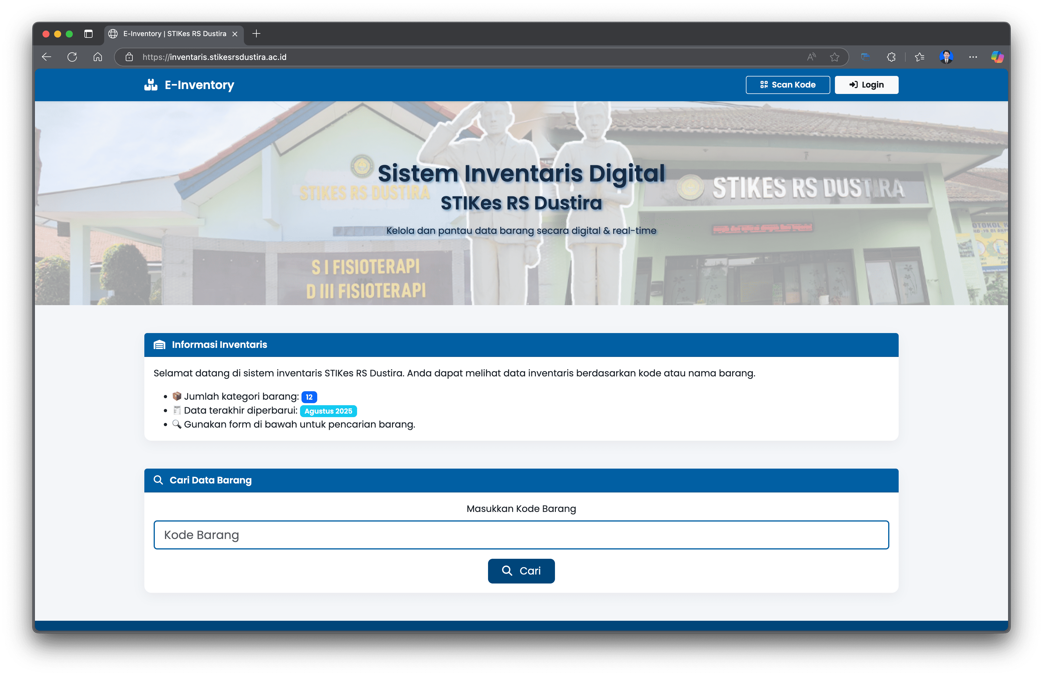 E-Inventory STIKes RS Dustira – Sistem Inventarisasi Digital Terpadu