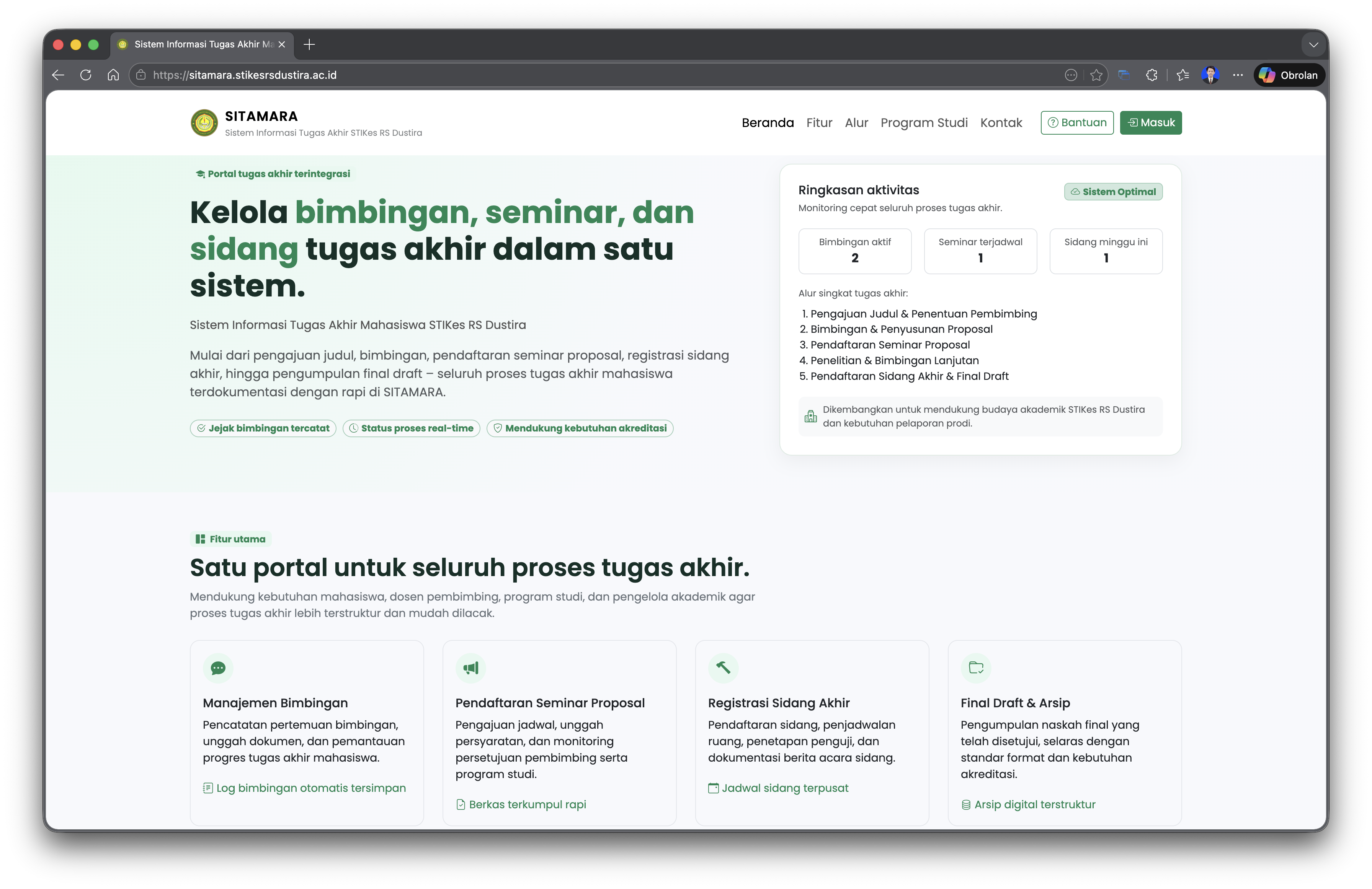 Sistem informasi Tugas Akhir Mahasiswa STIKes RS Dustira